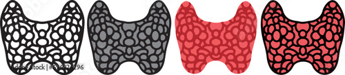 human anatomy. thyroid gland icon with 4 different styles.