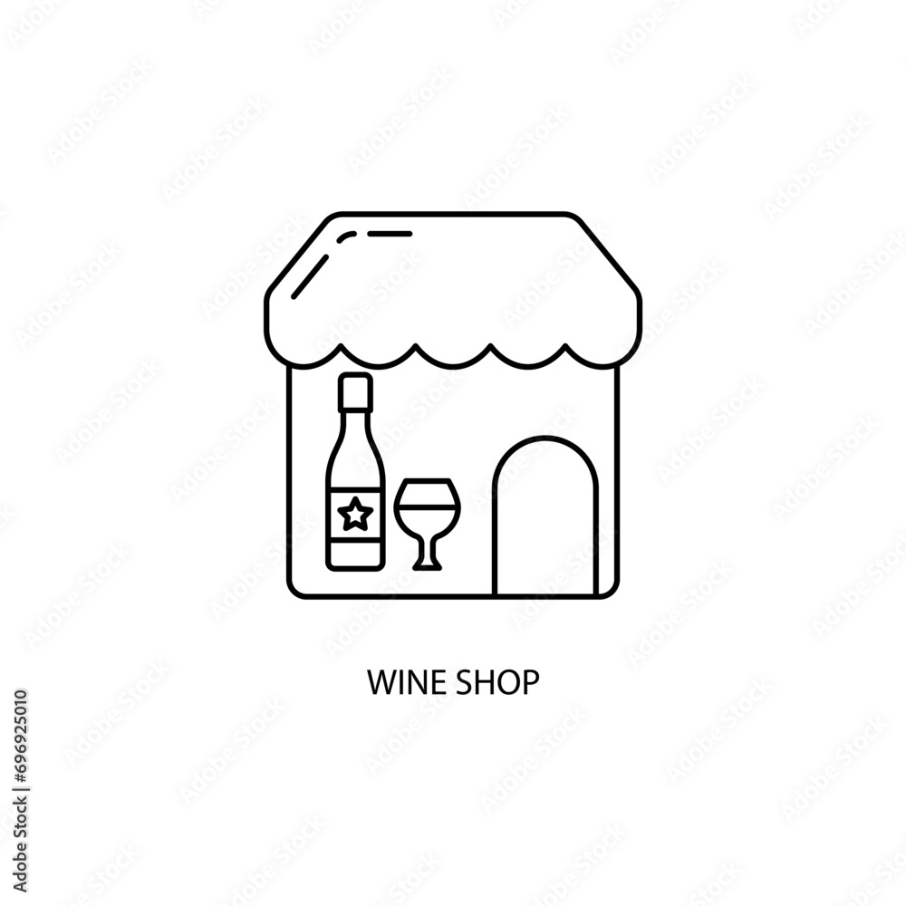 wine shop concept line icon. Simple element illustration. wine shop concept outline symbol design. wine shop concept line icon. Simple element illustration. wine shop concept outline symbol design.