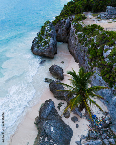 Tulum beach from above