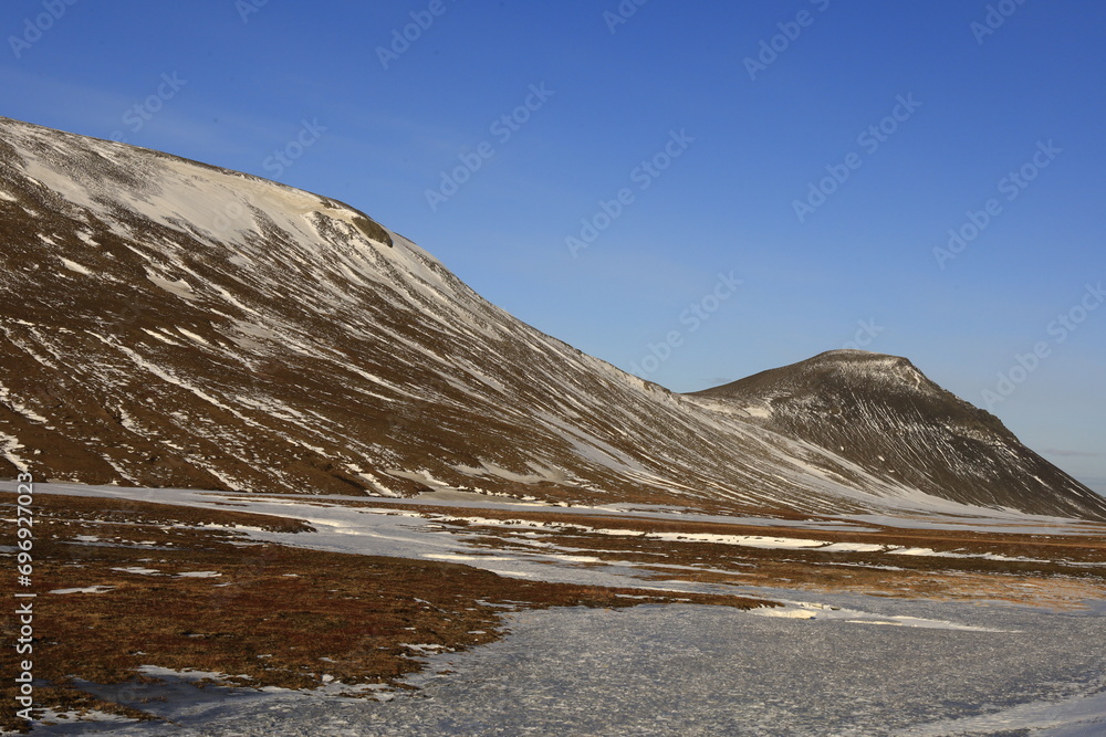 Fototapeta premium View on a mountain in the Austurland region of Iceland