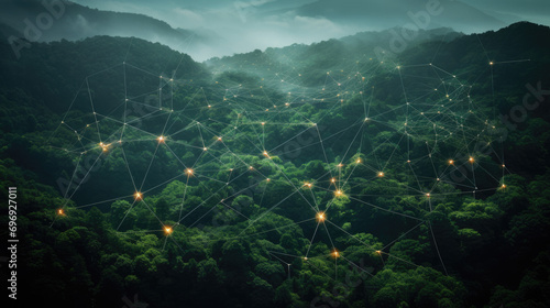 Mesh network connectivity over forest photo
