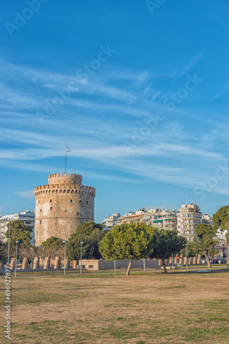 Beautiful view of White Tower in Thessaloniki, Greece.