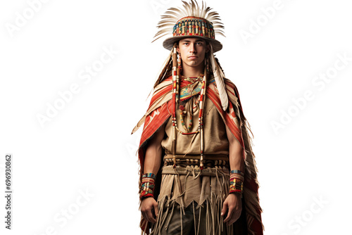Cultural Legacy Saraguro Attire Showcase isolated on transparent background photo