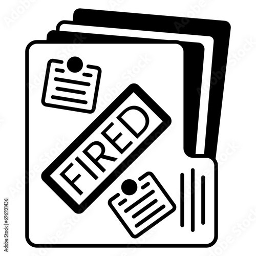 termination letter with sticky notes concept, Pink-slipped missive adorned with adhesive memos signaling the end vector  design, Unemployment symbol, Economic stagnation sign, financial crisis stock