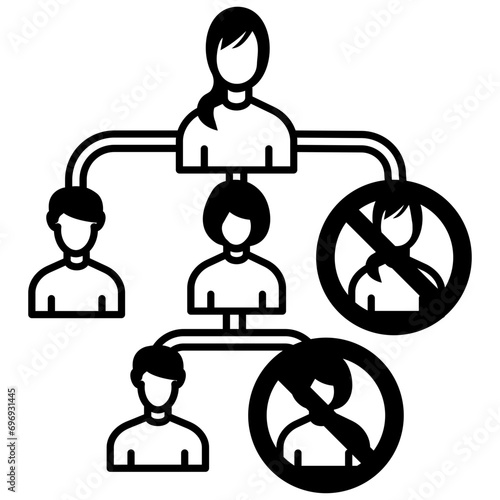 jobless and employee job reduction concept, removing unproductive workers or divisions vector icon design, Unemployment symbol, Economic stagnation sign, financial crisis stock illustration