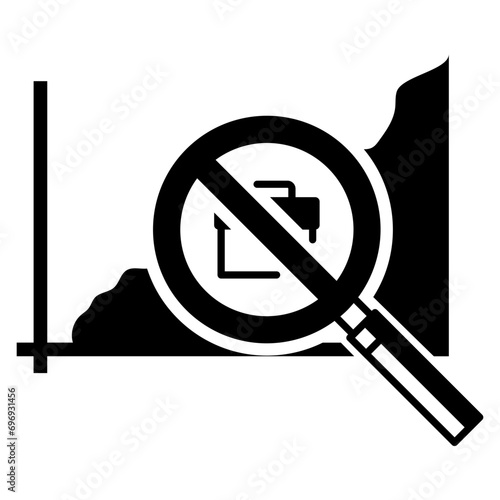 graph depicts a decline New job opportunities are not emerging in the market concept, job finder  vector icon design, Unemployment symbol, Economic stagnation sign, financial crisis stock illustration