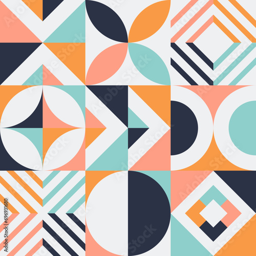Black and orange colorful seamless geometric retro vector illustration