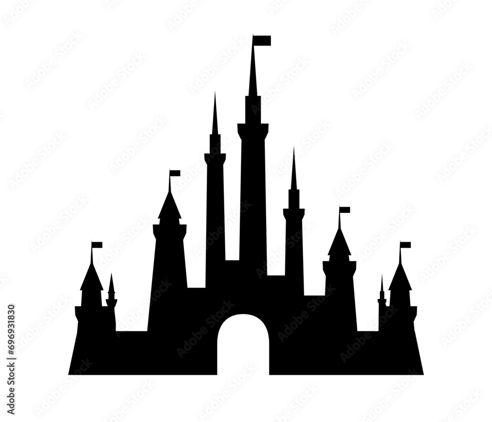 Castle silhouette logo, castle icon - vector