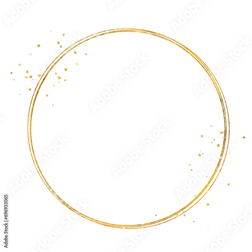 Gold circle sparkle frame with gold glitter