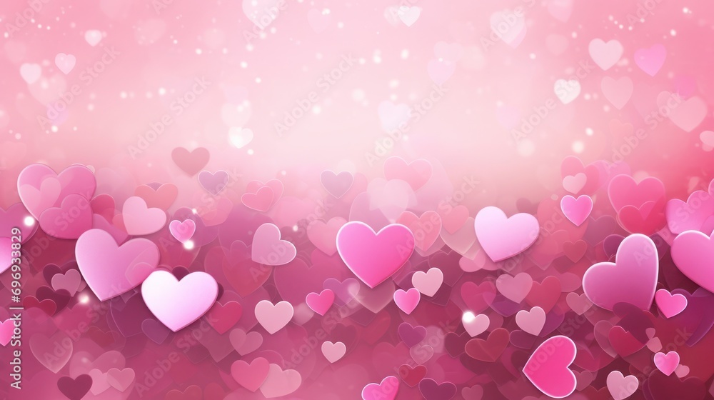 hearts bokeh pink background