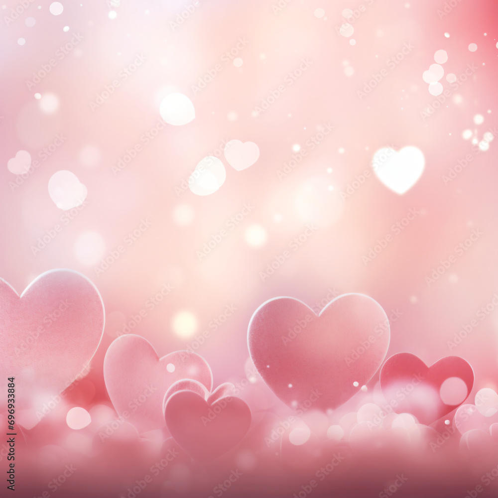 hearts bokeh pink background