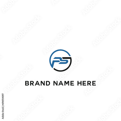 PS logo. P S design. White PS letter. PS, P S letter logo design. Initial letter PS linked circle uppercase monogram logo. P S letter logo vector design.	
