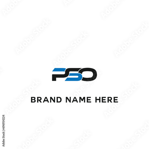 PSO logo. P S O design. White PSO letter. PSO, P S O letter logo design. Initial letter PSO linked circle uppercase monogram logo. P S O letter logo vector design. 