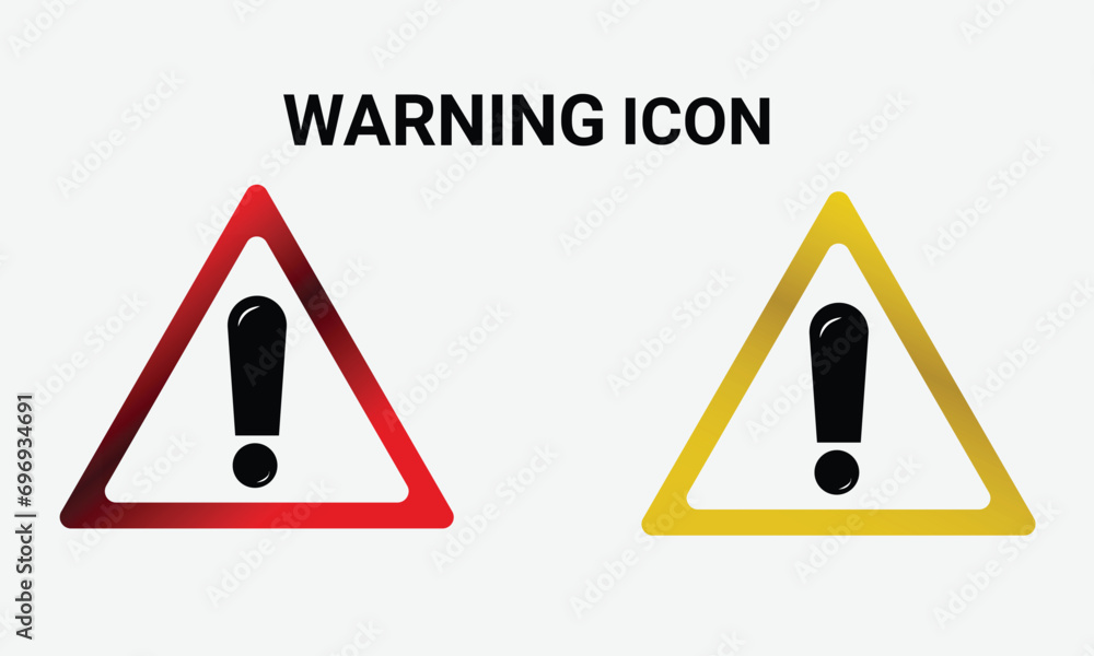 Red,Yellow Warning icon with white background Red,Yellow Warning icon with white background