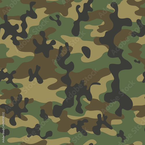 
Army seamless camouflage pattern, vector fabric texture, military uniform, street print, stylish background photo