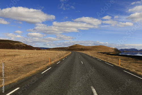 View on a road in the Austurland region of Iceland