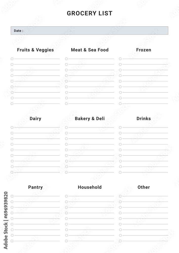Grocery List Grocery List