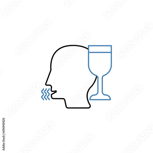nosing concept line icon. Simple element illustration. nosing concept outline symbol design.
