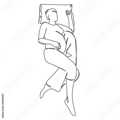 pregnant woman sleeping on a pregnancy pillow