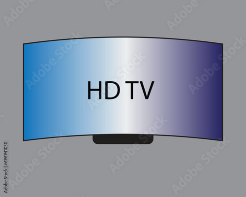 4K TV flat screen lcd or oled, plasma, realistic illustration, White blank monitor mockup. wide flatscreen monitor hanging on the wall