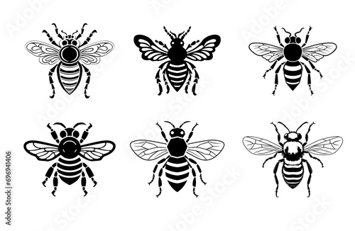 Bee group design isolated on transparent background. Insect. Animals. Illustration, Generative AI. © yod67