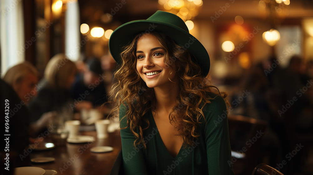 Portrait of woman celebrating St Patricks day Portrait of woman celebrating St Patricks day