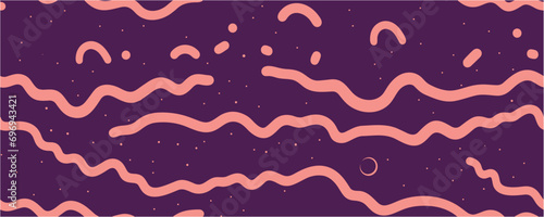 Flow Landing Page. Abstract flat geometric shape style background. Plastic Page. Floral vector seamless pattern with abstract leaves.