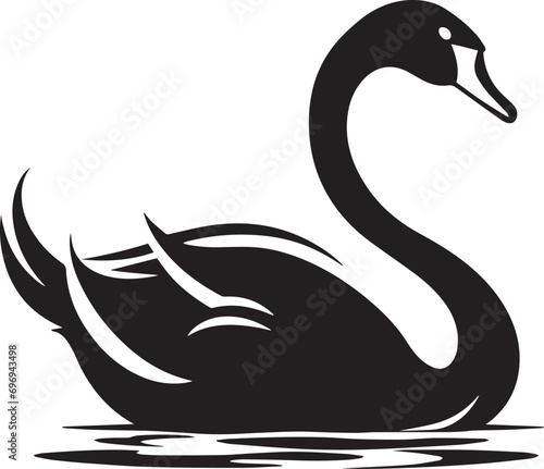 Elegant Swan logo vector illustration. Elegant Swan vector Icon and Sign.