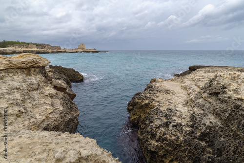 Grotta della Poesia coast cliff, Salento, Apulia, Italy © Dmytro Surkov
