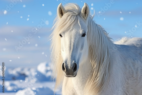 White Horse in Winter Wonderland © nnattalli
