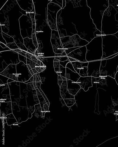 Groton Connecticut Map, Detailed Dark Map of Groton Connecticut