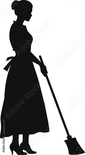 A cleaner Women Vector silhouette illustration.