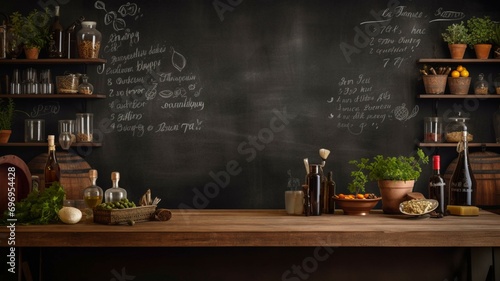 Chalkboard with Wine and Spirits Background
