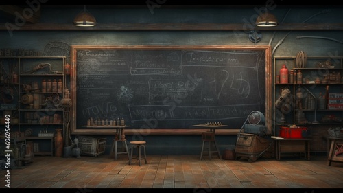 Chalkboard with Workshop Information Background