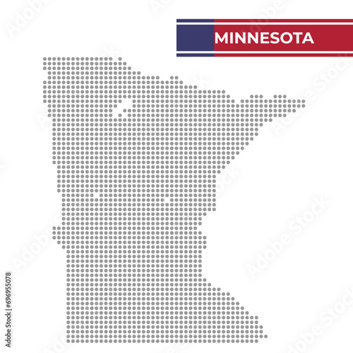 Dotted map of Minnesota state