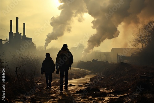 Oil refinery viewed by workers at sunrise, signifying the start of a productive day
