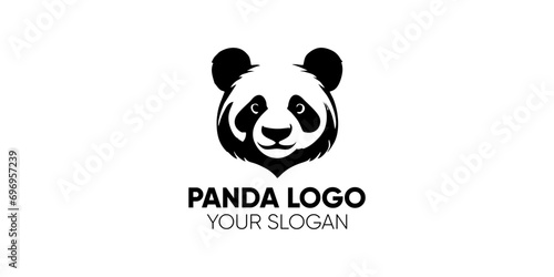 black and white logo vector panda