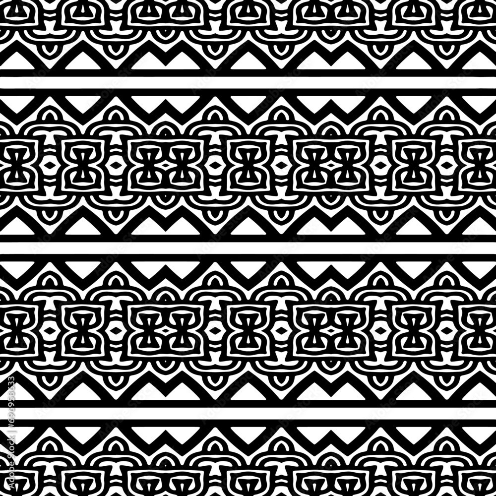 Black and white seamless pattern texture. Greyscale ornamental graphic design. Mosaic ornaments.One color wallpaper.
Black and white seamless pattern texture. Greyscale ornamental graphic design. Mosaic ornaments.One color wallpaper.