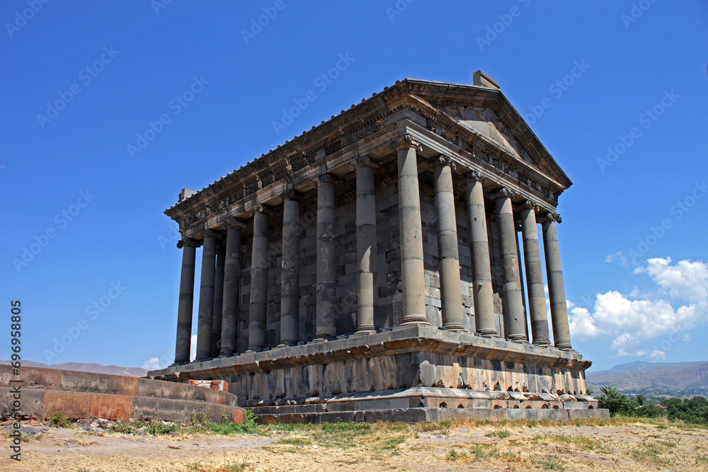 A pagan temple Garni in Armenia built in the 1st century, is located 28 km from Yerevan,Armenia.