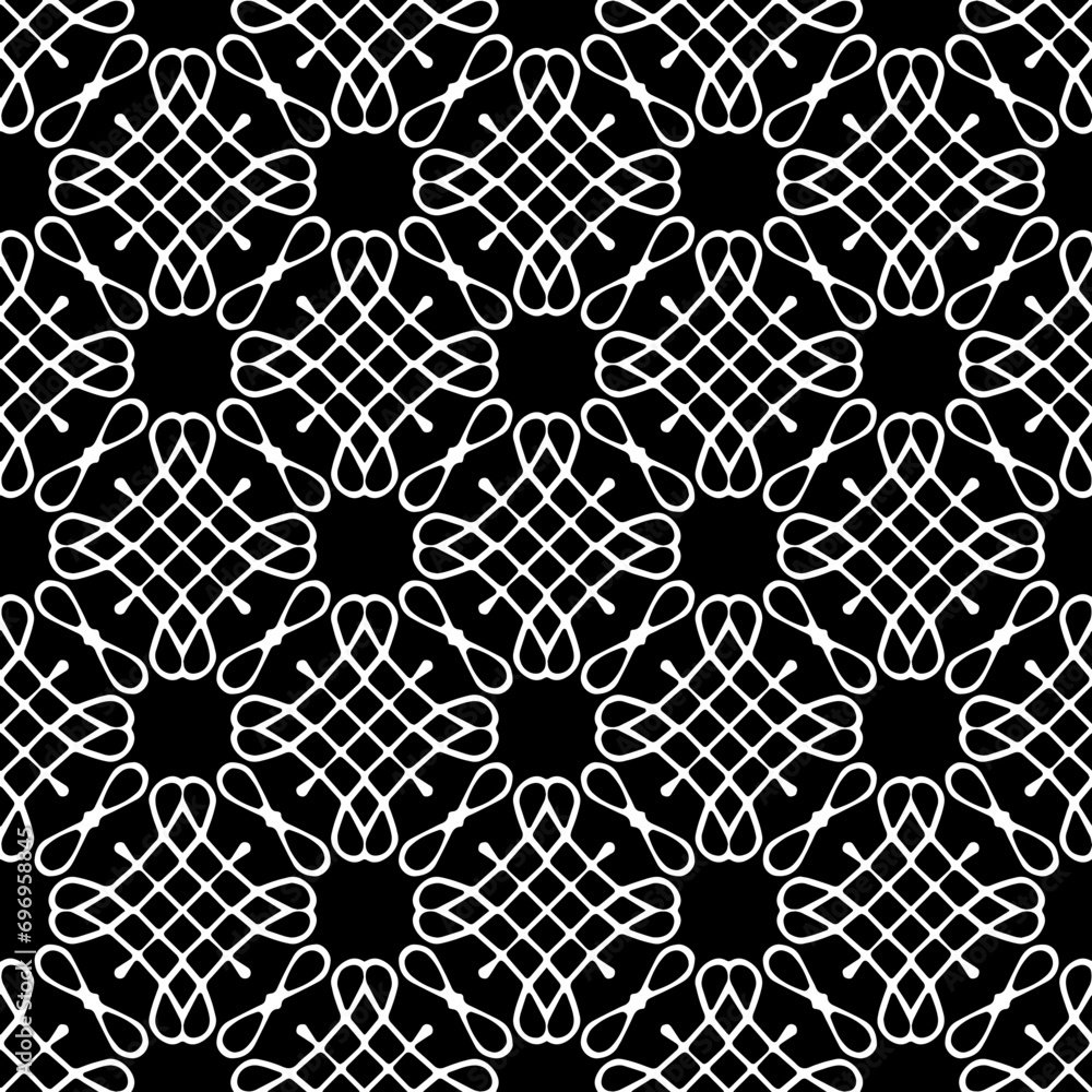 Black and white seamless pattern texture. Greyscale ornamental graphic design. Mosaic ornaments.One color wallpaper.
Black and white seamless pattern texture. Greyscale ornamental graphic design. Mosaic ornaments.One color wallpaper.