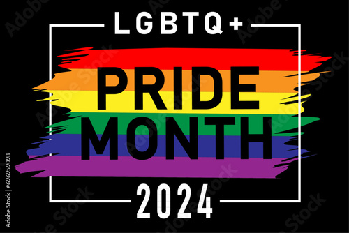 2024 pride month celebration concept background. 2024 happy pride month. celebration and commemoration of lesbian, gay, bisexual, and transgender pride. eps 10.
