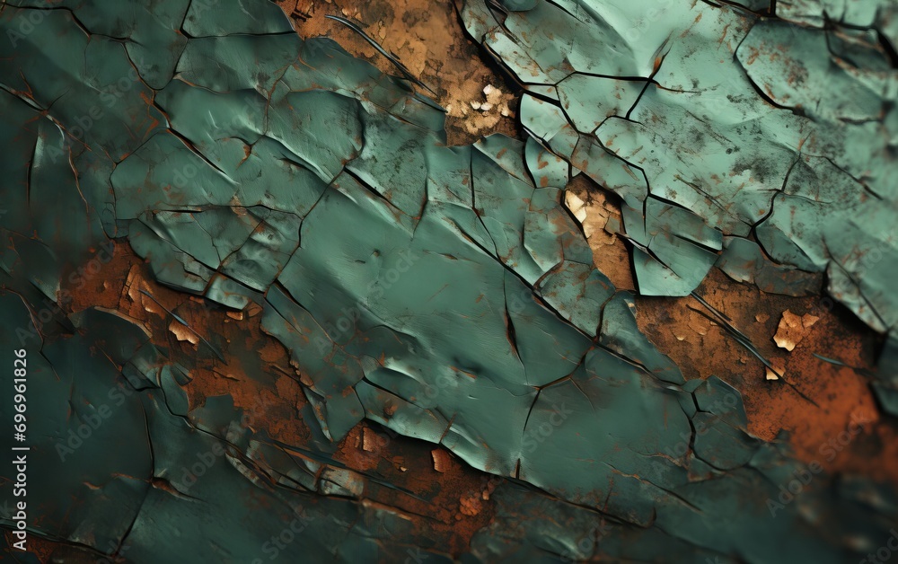 macro rusting green paint cracked texture