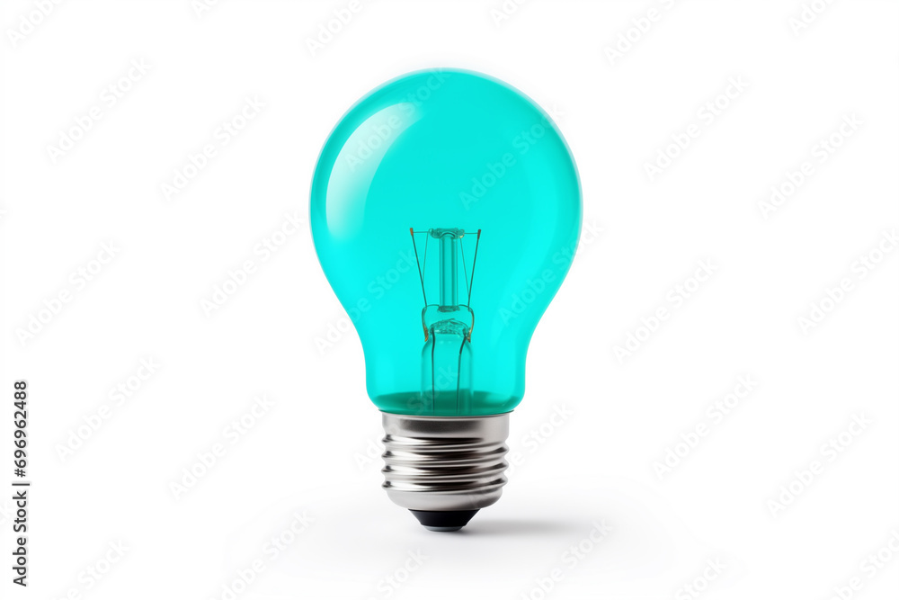 incandescent lamp, turquoise, isolated on white background incandescent lamp, turquoise, isolated on white background
