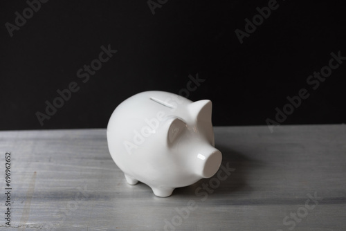 money piggy bank white on b...