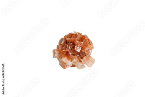 aragonite mineral stone macro on white background photo