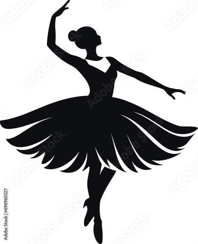 Artistic Ballet Dancer's Pose Vector for Theater Productions and Dance Schools