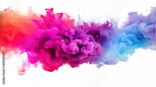 Color Burst iridescent multicolored light color rainbow smoke powder explosion.