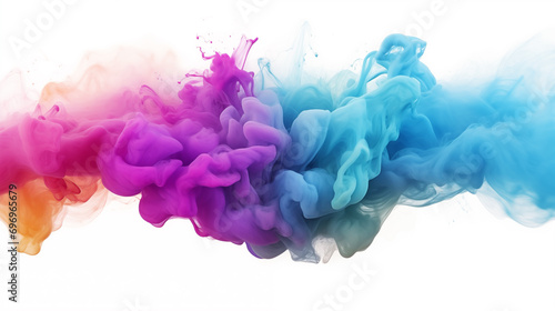 Color Burst iridescent multicolored light color rainbow smoke powder explosion.