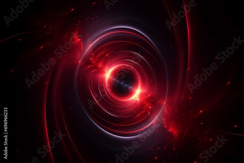 abstract red spiral cosmos object pulsar in dark space among stars