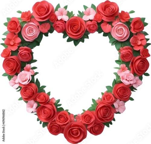 frame of red roses and heart  Valentine wreaths symbol  romantic holiday decoration icon  love-themed festive ornament logo  heart-shaped wreath design symbol
